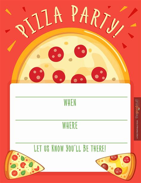 Pizza Party Invitation Template Free Printable