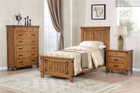 Brenner Rustic Honey Youth Panel Bedroom Set From Coaster Coleman
