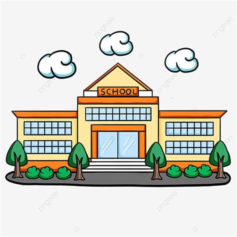 Gedung Sekolah Kelas Sekolah Kartun, Kartun, Sekolah, Bus Sekolah PNG