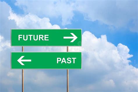 Future And Past On Green Road Sign Stock Image Image Of Forecasting