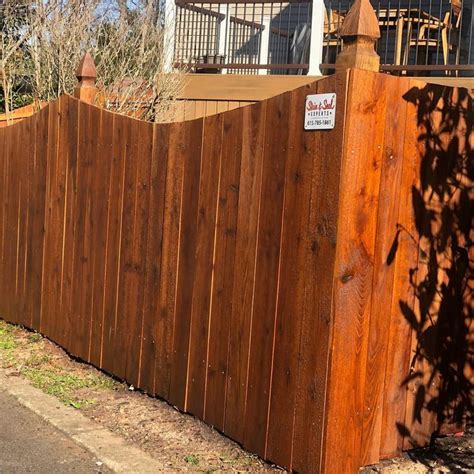 Pecan Stain On A Cedar Fence Cedar Fence Staining Deck Fence