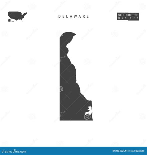 Delaware Estados Unidos Mapa Vectorial Aislado Sobre Fondo Blanco Mapa Detallado De La Silueta