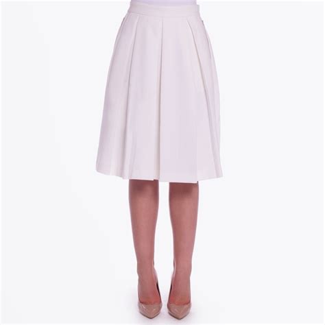 Mollya N Skirt Pleated Knee Length White Pleated Skirt Inwear