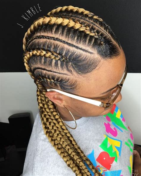 Feed In Braids 4 Braids Hairstyle Braided Hairstyles For Black Women