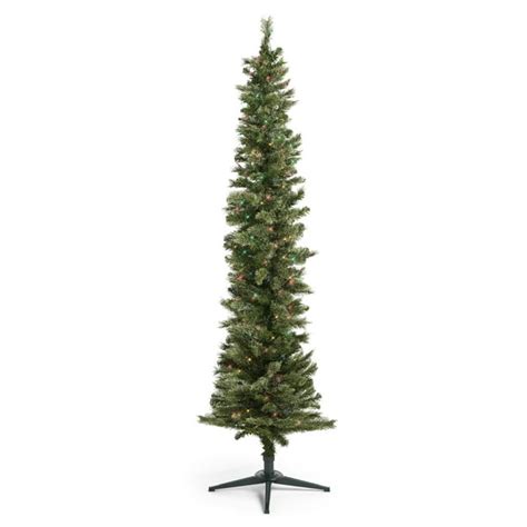 Home Heritage 7 Pencil Pine Prelit Artificial Christmas Tree 350
