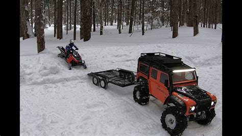 Rc Snowmobile Rmk Polaris Rush Long Track Run On Snownjumping