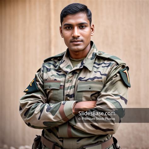 Young Indian Military Officer Stock Photo Slidesbase