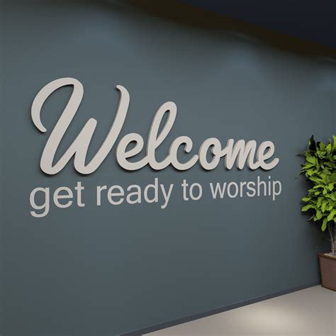 Welcome Sign Get Ready To Worship In 3d Letters Church Worship Sign For