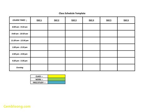 Schedule Availability Template Printable Schedule Template