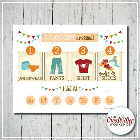 Getting Dressed Chart Steps To Get Dressed Childrens
