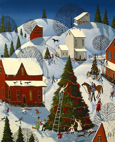 Country Christmas Tree Contest Painting By Debbie Criswell Fine Art