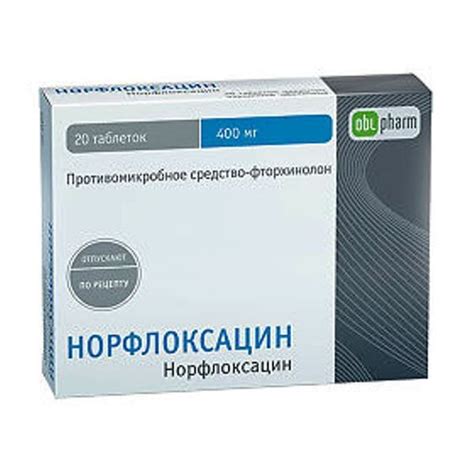Antibacterial Medication Norfloxacin 400 Mg 20 Tablets