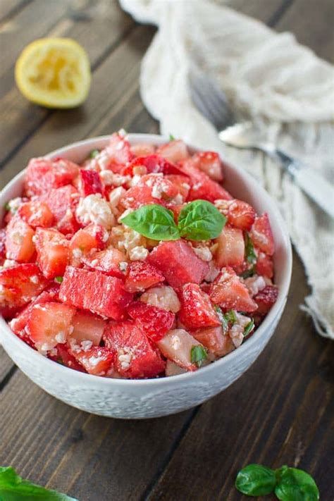 Watermelon Strawberry And Feta Salad Cooktoria