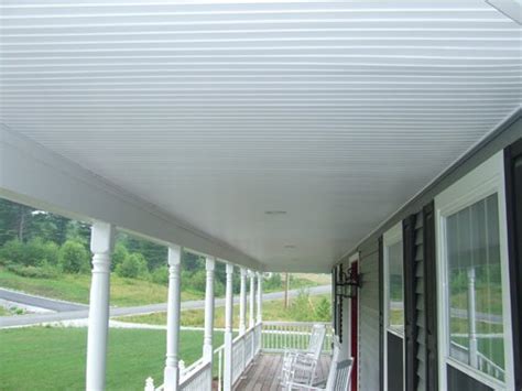 Shelly's vinyl beadboard ceiling on porch project shows how she installed a vinyl beadboard ceiling on her front porchand shares her photos depicting a porch ceiling need not be boring. Using Vinyl Beadboard Soffit for Porch Ceilings