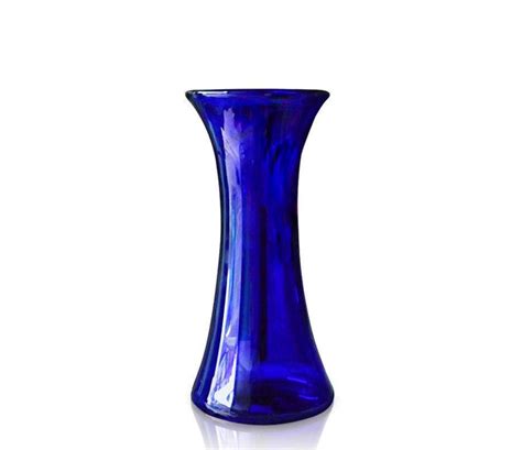 Large Blue Glass Lily Vase Handmade By Original Bristol Blue Glass