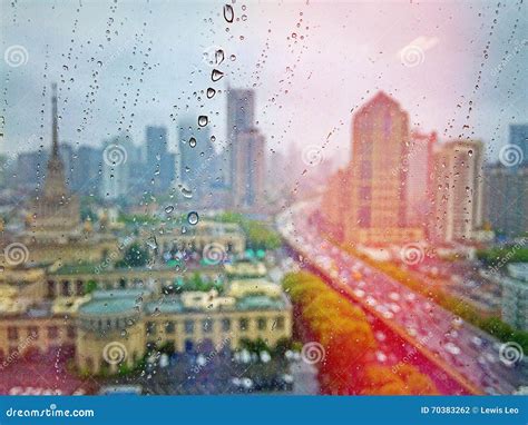 Raining In Shanghai Stock Photo Image Of Skyscraper 70383262