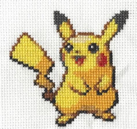 Pikachu Pokemon Cross Stitch Pattern Etsy Canada Pokemon Cross Stitch Pokemon Cross Stitch