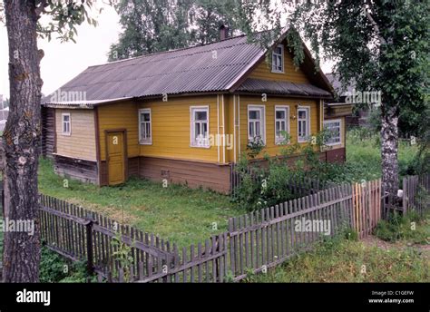 Russia Svirstroy Isba Traditionnal Small Russian House Stock Photo