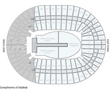 Wembley Stadium Seating Map Extended Stage Layout