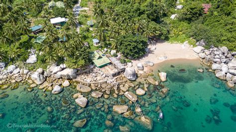 discover hin wong bay on ko tao from the air ~ thailand island guide
