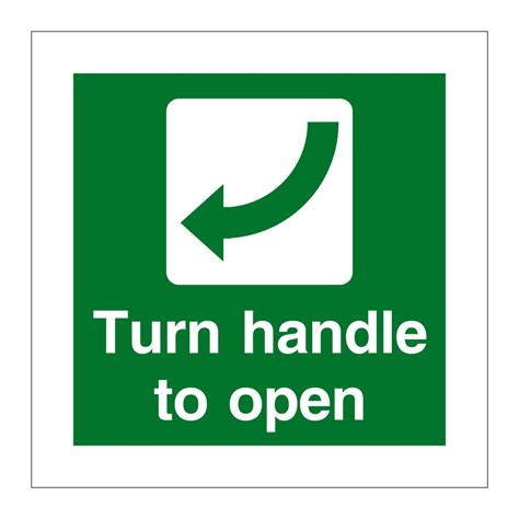 Turn Handle To Open Clockwise Sign By British Safety Signs