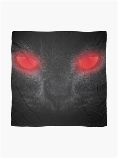 Halloween Scary Black Cat Red Glowing Eyes Scarf By Amtsales Redbubble