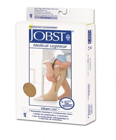 Jobst Ulcercare Zippered Knee High Unisex Open Toe 40 50 Mmhg