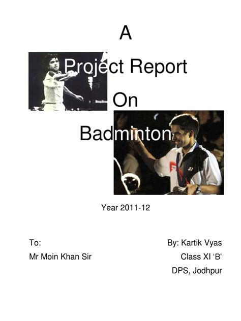 Project Badminton Racquet Sports Summer Olympic Games