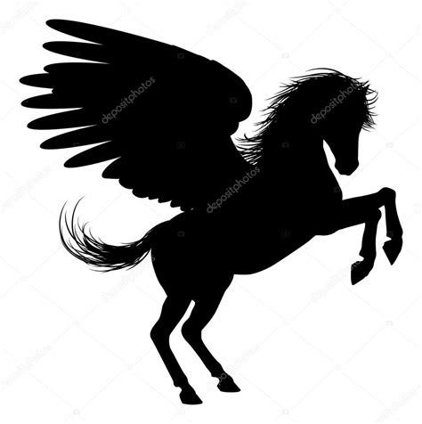 Pegasus Mythical Winged Horse In Silhouette Premium Vector In Adobe