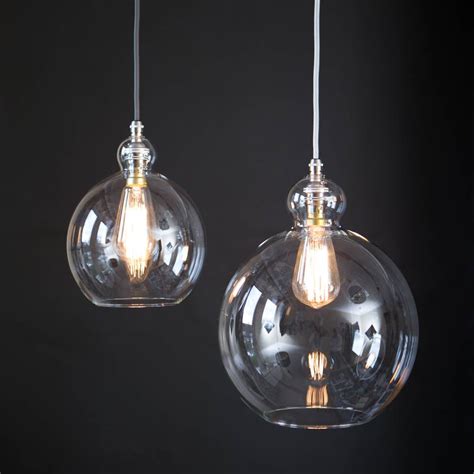 Small Or Large Clear Glass Globe Pendant Light By Glow Lighting Glass Globe Pendant Light