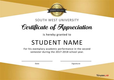 30 Free Certificate Of Appreciation Templates And Letters Intended For