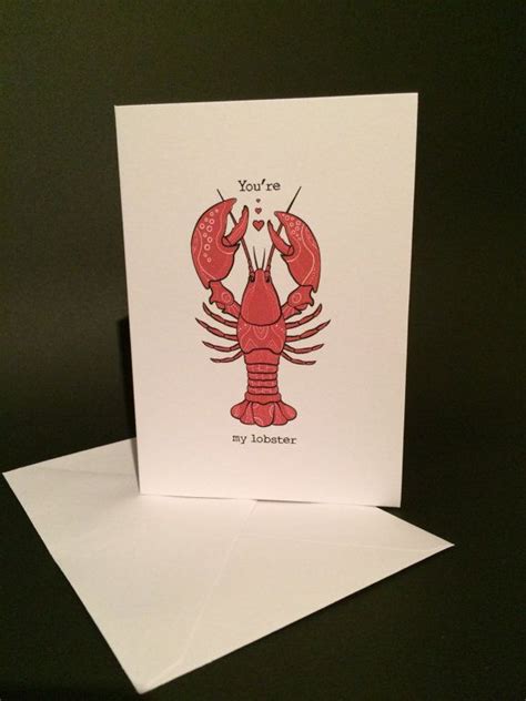 A Card With A Red Lobster On It