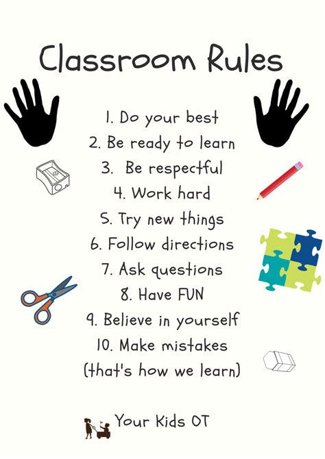 Classroom Rules Poster Class Rules Poster Printable E