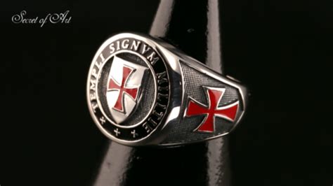 Knights Templar Ring 925 Silver Masonic Signet Freemason Masonry Mason