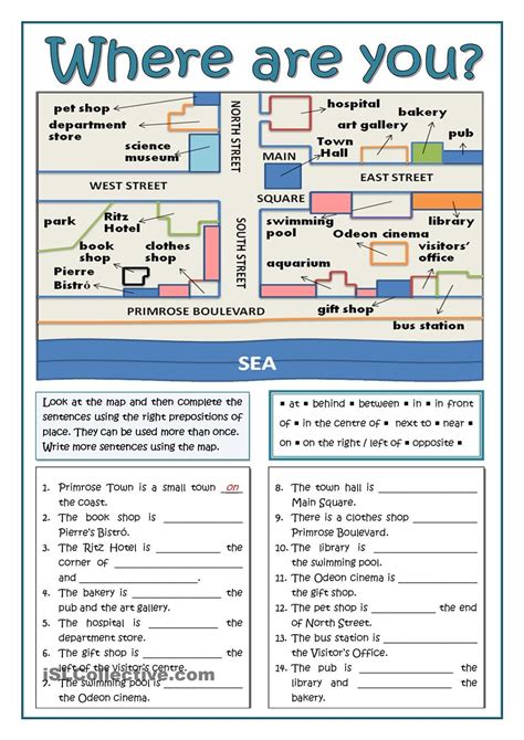 Giving Directions Worksheet Pdf Kidsworksheetfun