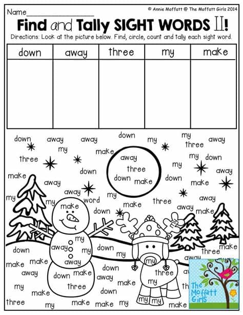 Find and Tally SIGHT WORDS! Find the sight words in the ...