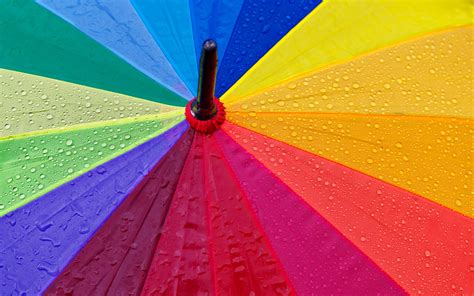 Download Wallpaper 3840x2400 Umbrella Drops Colorful Rain 4k Ultra