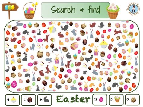 Easter Search And Find Treasure Hunt 4 Kids Printable Activity