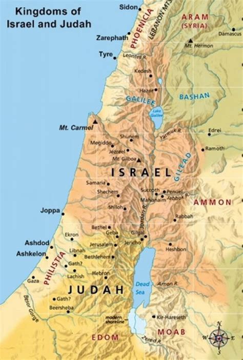 Large Map Showing Israel And Judah Bible Mapping Map Historical Maps
