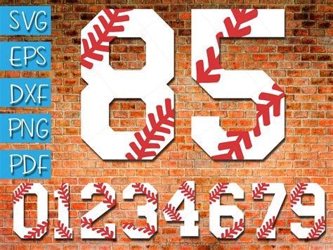 Baseball Numbers With Stitches Svg Baseball Numbers With Etsy