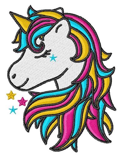 Unicorn Head Embroidery Design Annthegran