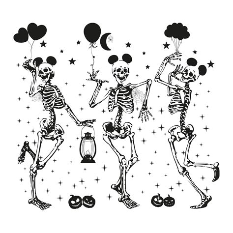 Funny Dancing Skeletons Halloween Svg Mickey Halloween Svg Etsy