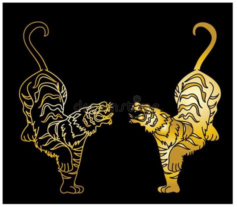 Diseño Del Tatuaje De Tiger Sticker Tigre De La Historieta En Fondo