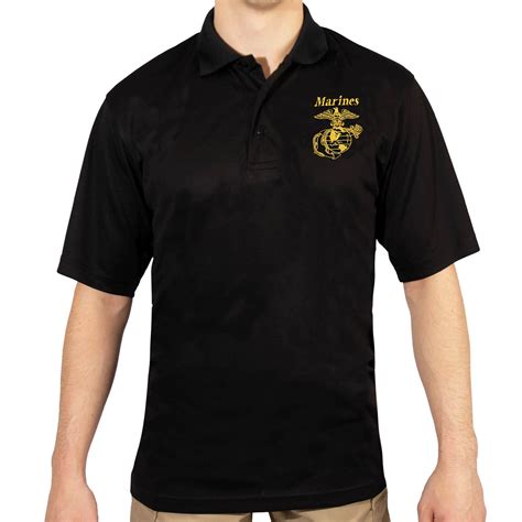 Us Marines Embroidered Performance Mens Polo Shirt