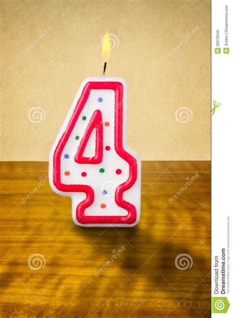 Birthday Candle Number 4 Royalty Free Stock Images - Image: 38373049