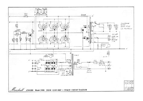 Marshall Jcm800 Lead 2000 250w Tube Amplifier Sch Service Manual