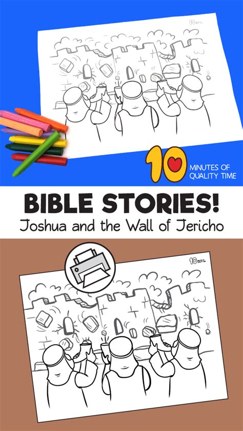 Easily searchable, free and premium pages, built by parents for parents. Joshua and the Wall of Jericho Coloring Page - 10 Minutes ...