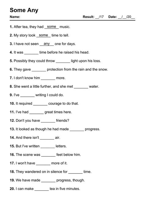 101 Printable Some Any Pdf Worksheets With Answers Grammarism