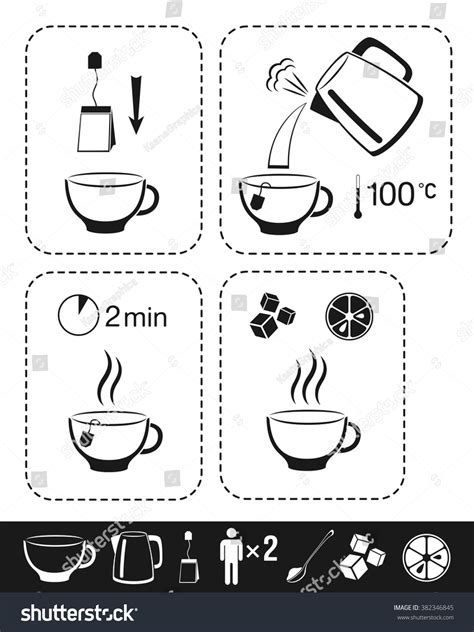 Tea Making Instruction Cooking Infographic Manual Stock Vector Royalty