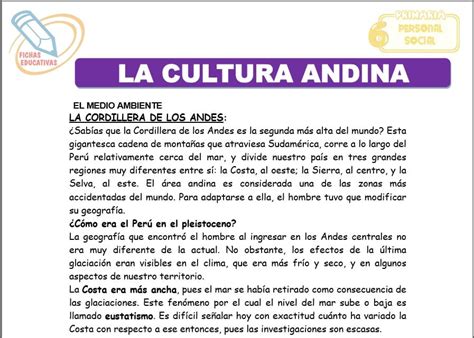La Cultura Andina Para Sexto De Primaria Escuela Primaria The Best Porn Website